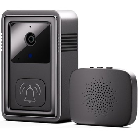 Smart video ringeklokke, trådløs video ringeklokke med kamera, smart WiFi video ringeklokke, hvit