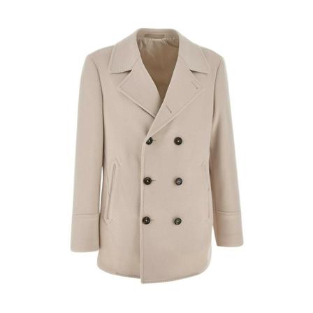 Eleventy, Double-Breasted Coats Beige, Heren, Maat:L