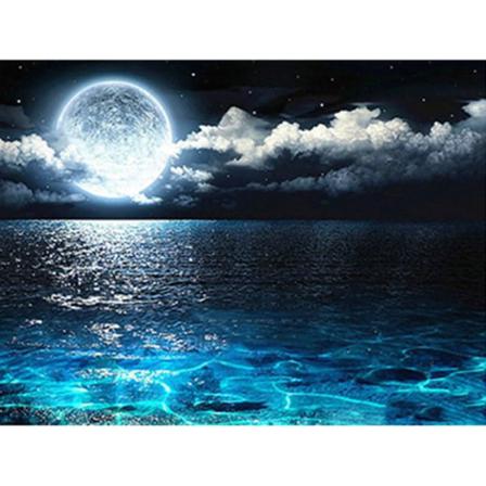Full 5d Diy Diamond Painting Cross Stitch Moon Broderi Mosaic Rh Som På Bilden 1 20x30cm