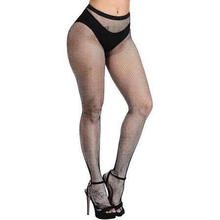 Tights med høy midje, nettingstrømper, lårhøye strømper