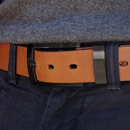 Ceinture en cuir brun clair pour hommes