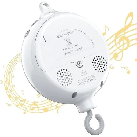 Roterende baby uro tremmeseng sengelegetøj Elektrisk spilledåse Spædbarnsurholder legetøj med 12 vuggeviser gave