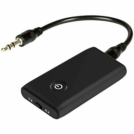 Bluetooth 5.0 Sender og Mottaker Adapter, 2-i-1 Bluetooth Adapter, 3.5mm Jack, APTX og USB, Kompatibel med TV/PC/Stereo/Hjemmesystemer