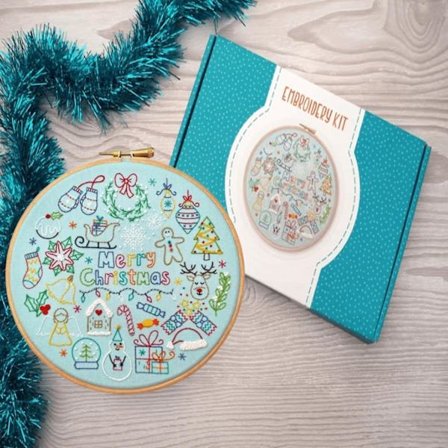 24 Days Of Advent Hand Brodery Kit, Hand Brodery Kit 24 Days of Advent Calendar, DIY korsstygn adventskalender Nybörjare