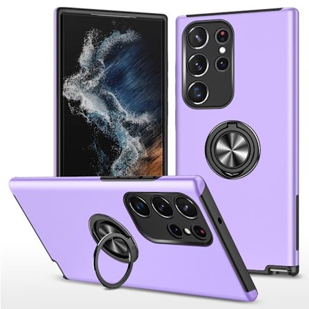 Samsung Galaxy S24 Ultra Hybrid skal med Finger Ring - Lila