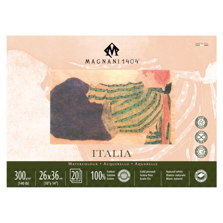 Watercolour Pad Italia 100% Cotton 300gx36cm 20 Sheets