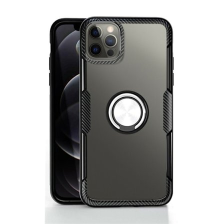 Skal med ringhållare till iPhone 12 mini, Transparent/Svart