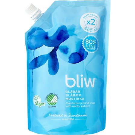 BLIW Tvål Blåbär refill 600ml - Lyreco - Städ och hygien - Tvål och hygien - Tvål - Flytande