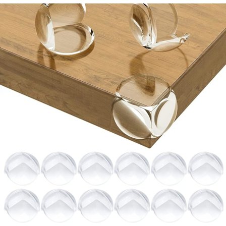 Hörnskydd för bebisar - Hörnskydd för kontor, vagga, eldstad, bord, hörn och kanter runda, 12 stycken, transparenta
