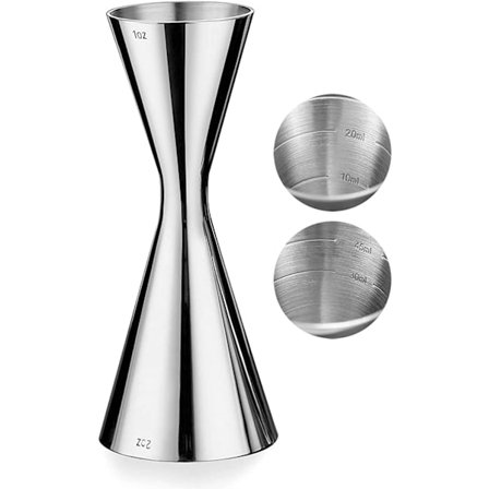 Premium rustfrit stål jigger 2 OZ 1 OZ cocktail målebæger med målinger indeni - spejpoleret