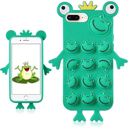 Trendigt och roligt iPhone 6 Plus/6S Plus/7 Plus/8 Plus skal, Silikonskal med roliga tecknade djur, söt och cool design för pojkar, flickor, kvinnor 