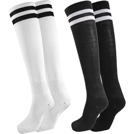 2 par fodboldstrømper, lange fodboldstrømper, komfortable åndbare tynde sportsstrømper