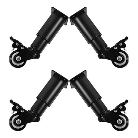 Bordben Møbelben Metal Hjul Firkantet Form Koldvalset Stål 4 stk.