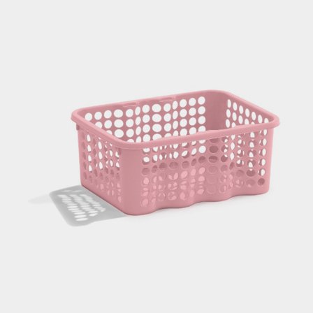 Förvaringskorg i plast Nordiska Plast Rondo, gammelrosa, 190 x 130 x 65 mm, 1.5 liter