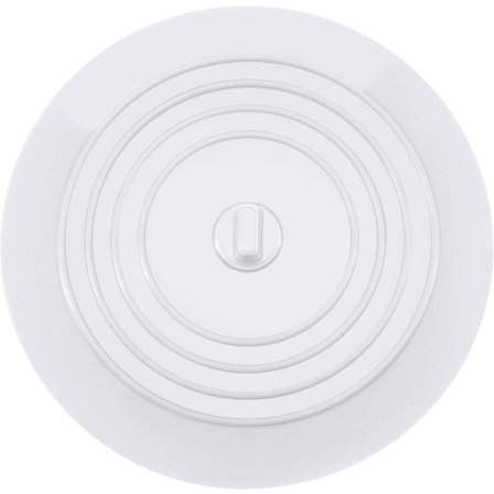 Silikone badekarprop - 15 cm - afløbsstopper - køkkenvaskprop - flad sugekop (hvid)