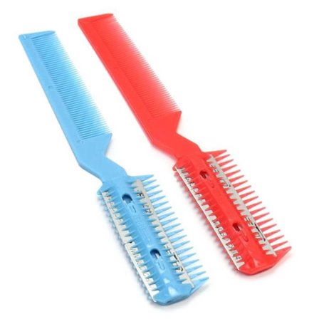 2x Razor Comb Hårtyndende Klippeskær Med Hår Trimmer Barberblad