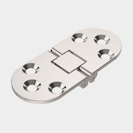 Bordsgångjärn Roca, 71 x 30 mm, med omvänd öppning, 180°, förkromad mässing