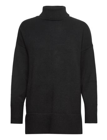 Bella Knit Blouse Høyhalset Pologenser Svart A-View*Betinget Tilbud
