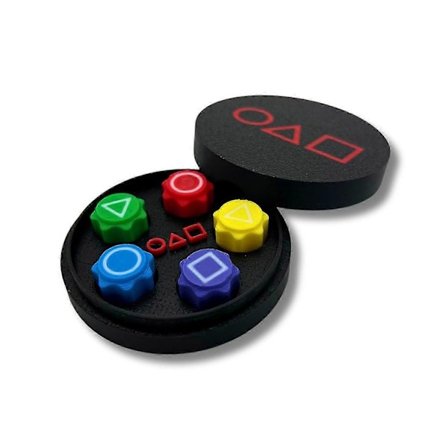 Squid Game 2 Gonggi & Rund Behållare Koreansk Svart M