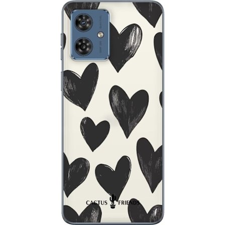 Kompatibel Mobilcover til Motorola Motorola Moto G54 Cactus and Friends - Bold Black Love Pattern