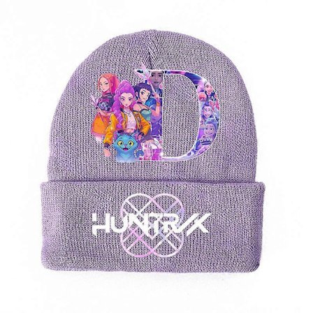 K Pop Demon Hunters Jenter Strikkede Luer Tegneserie Bokstaver Barn Beanie Vinter Søt Varm Lue Anime Barn Bursdagsgaver