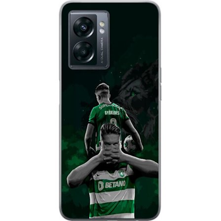 Kompatibel Mobilcover til OnePlus Nord N300 Neonmotiv med teksten "Gaming er i mit DNA" på en blå og rød murvæg med en lysende DNA-spiral.