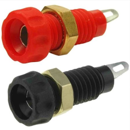 4 mm banankontakt hona svart, röd hona 10 A 30 V AC, 60 V DC