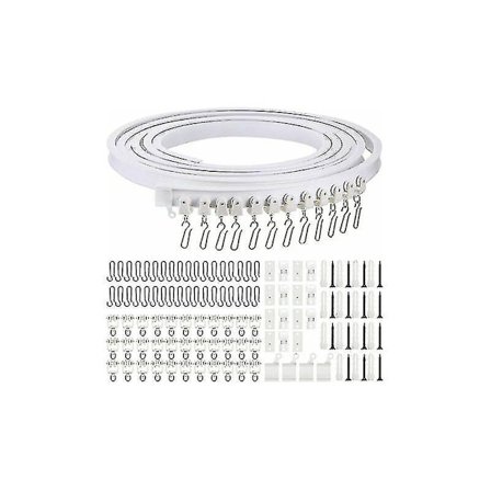 5 Meter Foldbar Takbuegardin Skinne Fleksibel Buede Gardinskinne Myk Gardinskinne For Gardinskinne Med Metallgardin Kroker, Romdeler