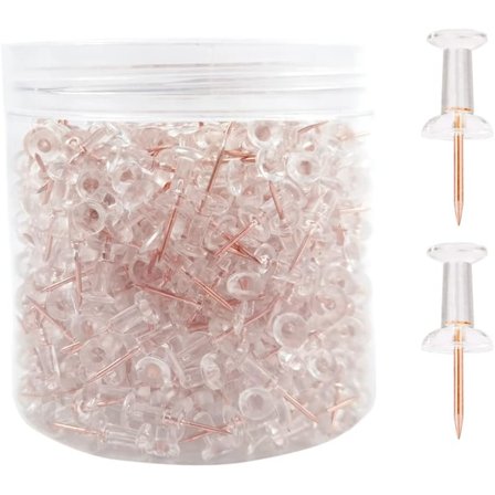 Roséguld Push Pins, 400 Genomskinliga Huvud Push Pins Roséguld Push Pins