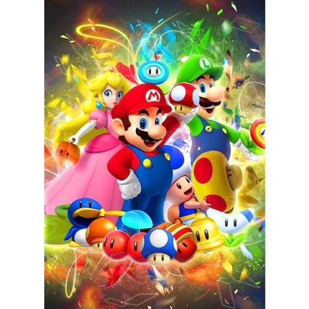 5D diamantmalerisæt til voksne Super Mario til børn - Korsstingssæt til begyndere - 30,5 x 40,6 cm SQBB