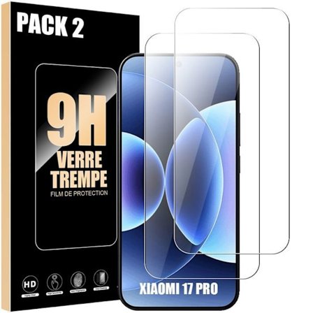 2x Tempereret Glas til Xiaomi 17 Pro, Gennemsigtig Beskyttelse 9H Stødabsorberende Ridsefast