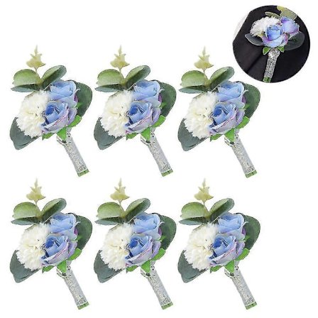 Kunstig Rose Boutonniere Corsage Sæt Rose Silkeblomst Til Bryllup