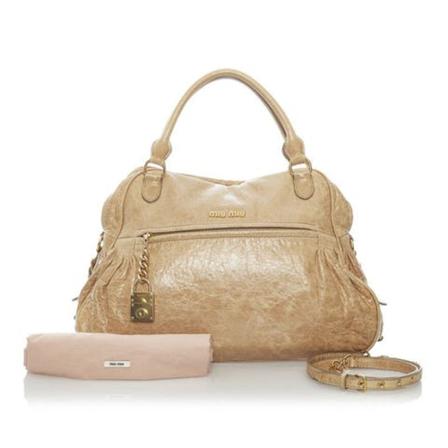 Miu Miu Pre-owned, Pre-owned Handbag Beige, Dames, Maat:ONE Size