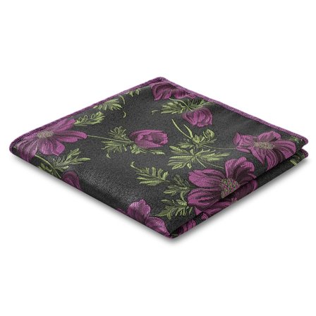 Dianthus | Pañuelo de bolsillo de flores moradas para hombres - Pañuelos de bolsillo estampados