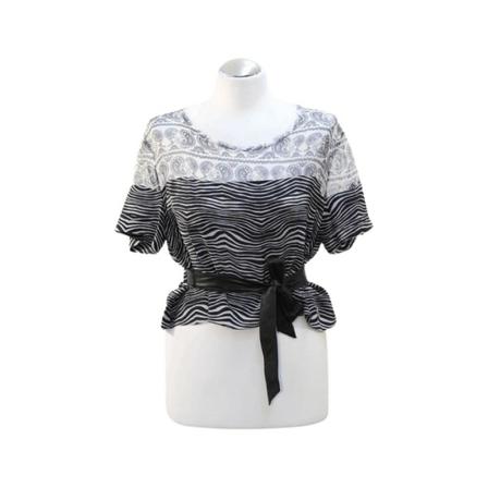 Balmain Pre-owned, Silk top with pattern Zwart, Dames, Maat:M