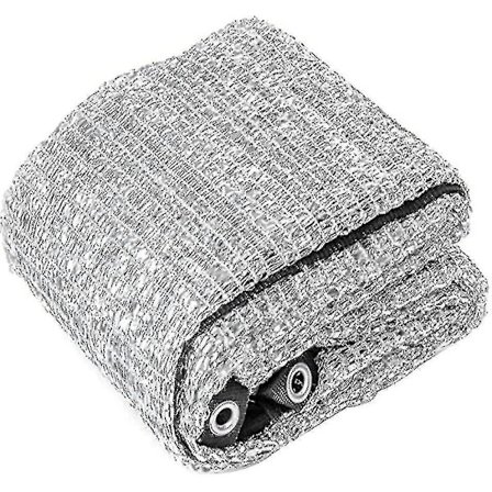 Reflekterende Aluminet Skyggenet UV-Resistent Have Mesh med Øjer til Planter Udendørs Sølv 3x3m