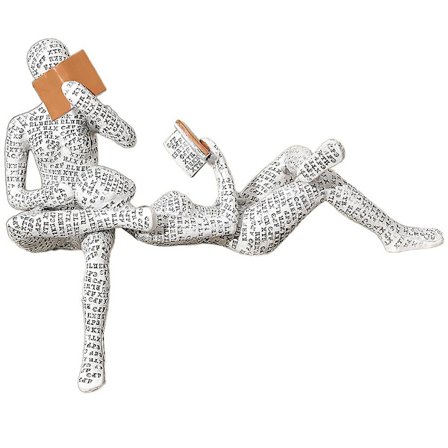 1 sett lesende figur lesende figur ornament figur skulptur harpiks leser figur