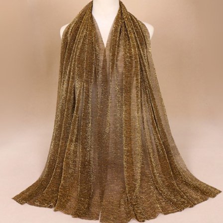 Glitter Scarf Kvinnor Muslim Shimmer Hijab Crinkle Shiny Shawl Is
