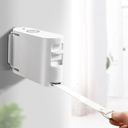 Hvid indtrækkelig tørresnor, 1 til 2 tørresnore med 4,2 m vasketøjs huller til indendørs og udendørs brug