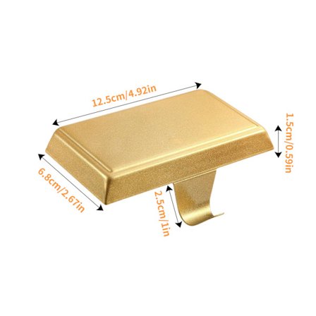 Julestrømpeholdere, 2 stk, rektangulære, metall, gull (LGL)