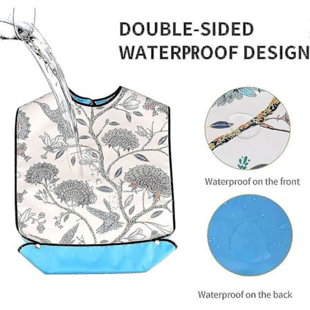 3 Pakke Voksen Smekker For Spising, Voksen Smekker Med Smulefanger, Vaskbar