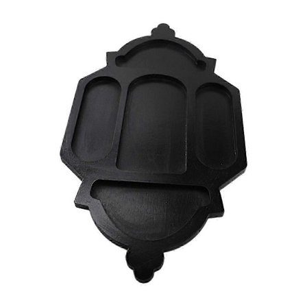 Eid Mubarak Trebrett i tre, Ramadan Snackbrett Dessert Kakebrett Kunstnerisk Serveringsbrett Svart