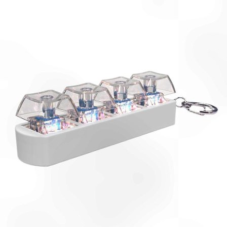 4-tasters LED-belyst tastehætte-tester til mekanisk tastatur, stresslindring og jævn betjening, flerfarvet legetøj