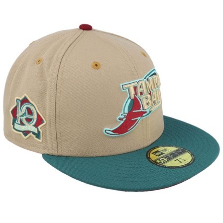 New Era - MLB Beige fitted Keps - Tampa Bay Rays Tropical Touch 59FIFTY Tamrayco Camel Fitted @ Hatstore