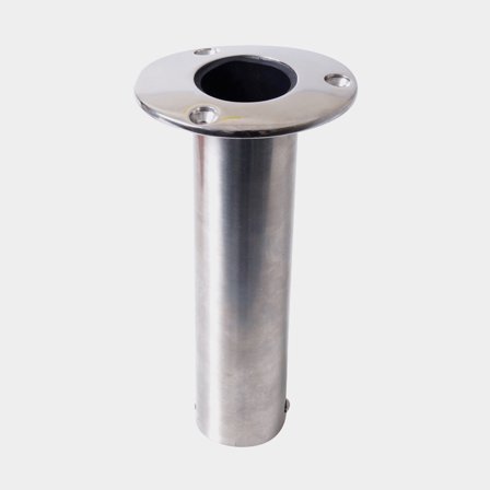 Flush Mount Rod Holder for boat, for 1 fishing rod, stainless steel AISI 316, silver