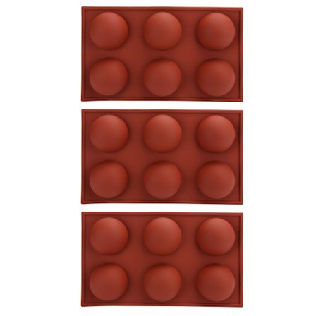 3 STK Silikon Halvkuleform for DIY Varm Sjokolade Mousse Kake 6 Hulrom