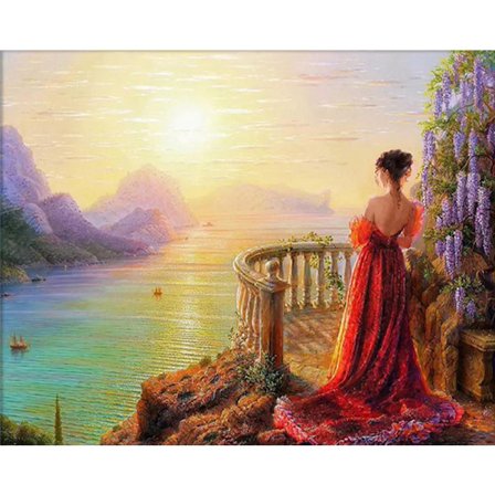 30 x 40 cm, landskapsmaleri Diamantmaleri Diamantbroderi