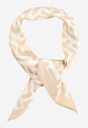 Soyaconcept - Scarf i mönstrad satäng - beige / mönstrad - för damer - - Cellbes