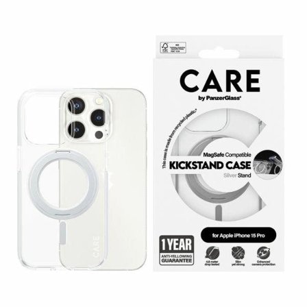 CARE by PanzerGlass Kickstand-etui MagSafe til iPhone 15 Pro - sølv