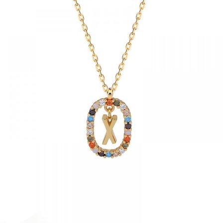 Halsband för kvinnor, flickor guldpläterat bokstavshalsband med bokstav X smyckesgåva fru årsdag födelsedag